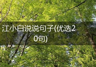 江小白说说句子(优选20句)
