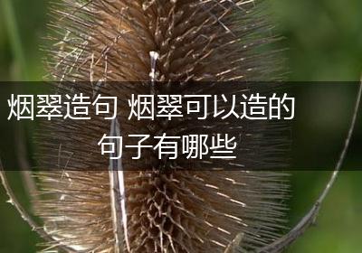 烟翠造句 烟翠可以造的句子有哪些