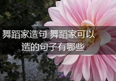舞蹈家造句 舞蹈家可以造的句子有哪些