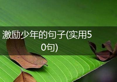 激励少年的句子(实用50句)