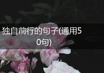 独自前行的句子(通用50句)
