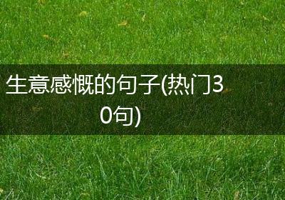 生意感慨的句子(热门30句)