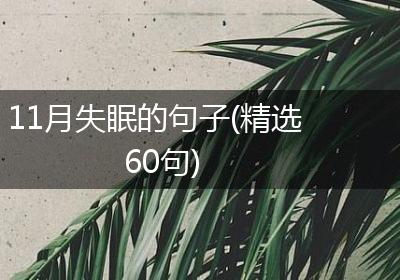 11月失眠的句子(精选60句)