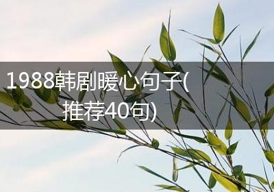1988韩剧暖心句子(推荐40句)