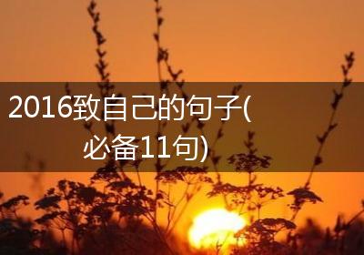 2016致自己的句子(必备11句)