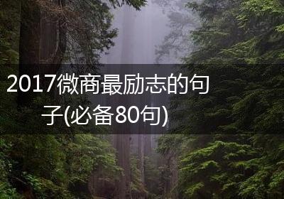 2017微商最励志的句子(必备80句)