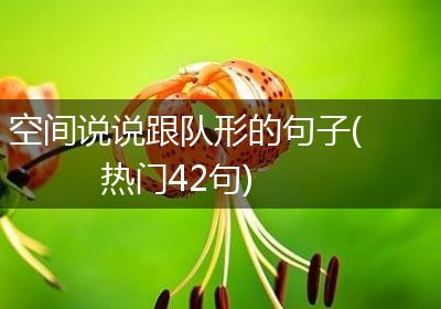 空间说说跟队形的句子(热门42句)