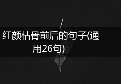 红颜枯骨前后的句子(通用26句)