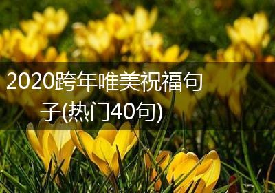 2020跨年唯美祝福句子(热门40句)