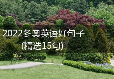 2022冬奥英语好句子(精选15句)