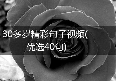 30多岁精彩句子视频(优选40句)