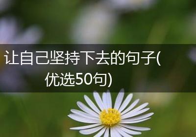 让自己坚持下去的句子(优选50句)