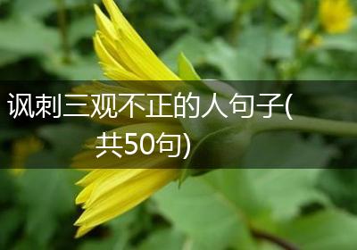 讽刺三观不正的人句子(共50句)
