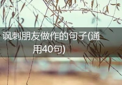 讽刺朋友做作的句子(通用40句)