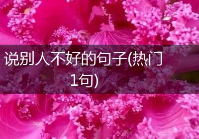 说别人不好的句子(热门1句)