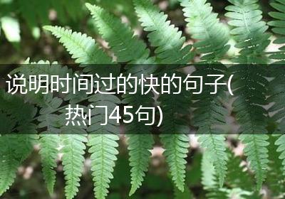 说明时间过的快的句子(热门45句)