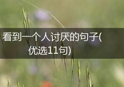 看到一个人讨厌的句子(优选11句)