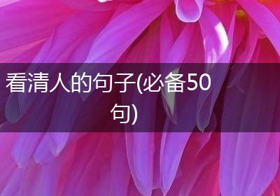看清人的句子(必备50句)