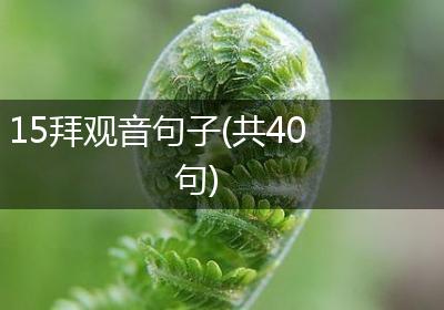 15拜观音句子(共40句)