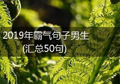 2019年霸气句子男生(汇总50句)