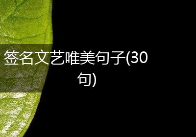 签名文艺唯美句子(30句)