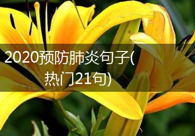 2020预防肺炎句子(热门21句)