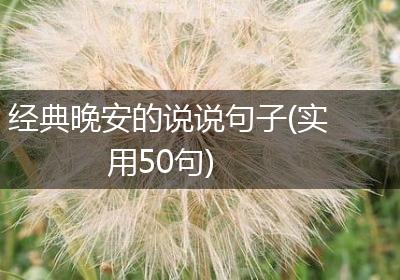 经典晚安的说说句子(实用50句)