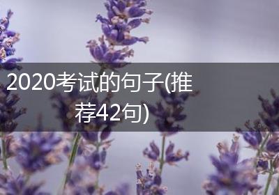 2020考试的句子(推荐42句)