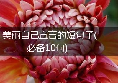 美丽自己宣言的短句子(必备10句)