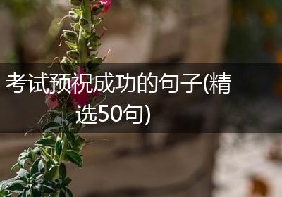 考试预祝成功的句子(精选50句)