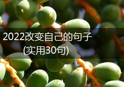 2022改变自己的句子(实用30句)