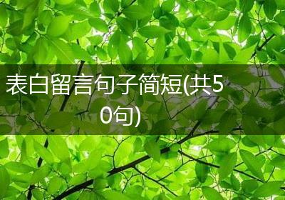 表白留言句子简短(共50句)