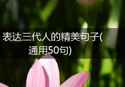 表达三代人的精美句子(通用50句)