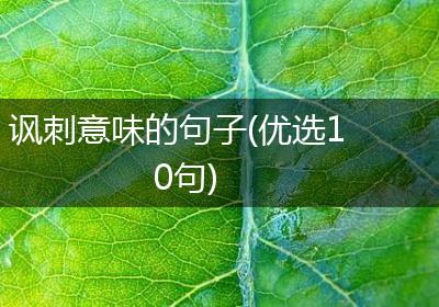 讽刺意味的句子(优选10句)
