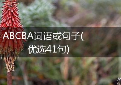 ABCBA词语或句子(优选41句)