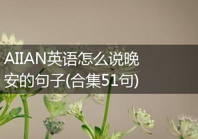 AIIAN英语怎么说晚安的句子(合集51句)