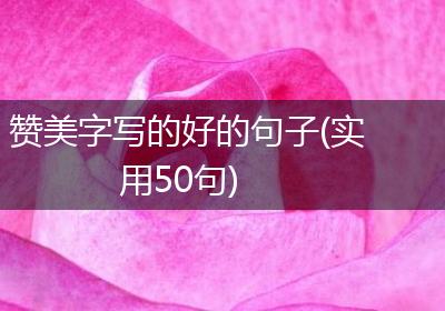 赞美字写的好的句子(实用50句)