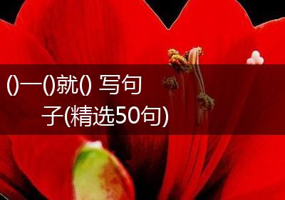 ()一()就() 写句子(精选50句)