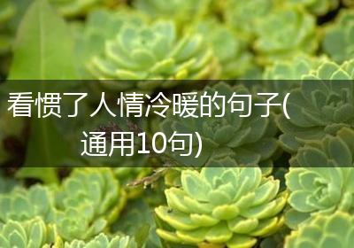 看惯了人情冷暖的句子(通用10句)