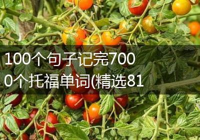 100个句子记完7000个托福单词(精选81句)