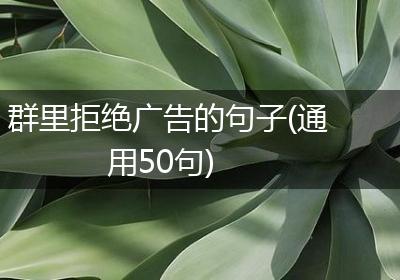 群里拒绝广告的句子(通用50句)