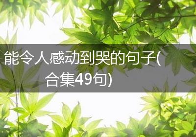 能令人感动到哭的句子(合集49句)