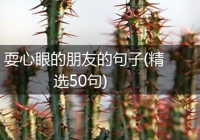 耍心眼的朋友的句子(精选50句)