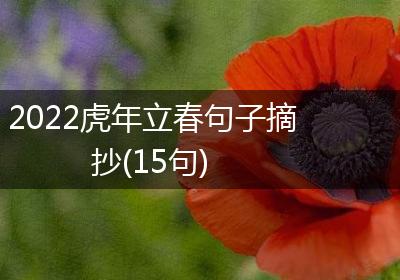 2022虎年立春句子摘抄(15句)