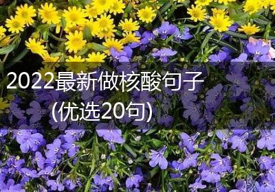 2022最新做核酸句子(优选20句)