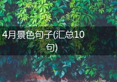 4月景色句子(汇总10句)