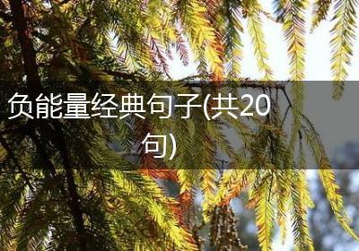 负能量经典句子(共20句)