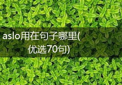 aslo用在句子哪里(优选70句)
