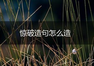 惊破造句怎么造