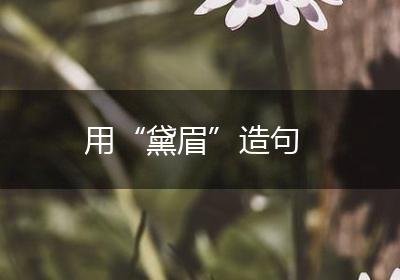 用“黛眉”造句